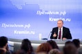 MOSCOW, RUSSIA - DEC 23: The President of the Russian Federation Vladimir Vladimirovich Putin an annual press conference in Center