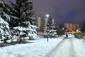 Moscow, Russia - Dec 4. 2023. Winter cityscape in Zelenograd