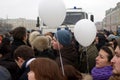 Moscow, Russia - December 10, 2011. Anti-government opposition rally on Bolotnaya Square in Moscow