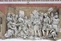Bus-relief, David`s meeting of defeated Goliath, 1849, sculptor A. V. Loganovsky, remains of the ornaments of the old Cathedral o