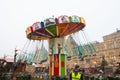 MOSCOW, RUSSIA - December, 2017 : Carousel in the center of Moscow, established in the framework of the Festival `Journey to Ch Royalty Free Stock Photo