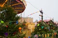 MOSCOW, RUSSIA - December, 2017 : Carousel in the center of Moscow, established in the framework of the Festival `Journey to Ch Royalty Free Stock Photo