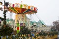 MOSCOW, RUSSIA - December, 2017 : Carousel in the center of Moscow, established in the framework of the Festival `Journey to Ch Royalty Free Stock Photo