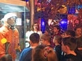 Moscow / Russia - December, 10, 2017: children`s excursion to the cosmonaut Museum