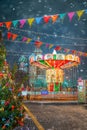 Moscow, Russia - December 5, 2017: Christmas tree and carousel Trade House GUM on Red Square in Moscow, Russia Royalty Free Stock Photo