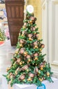 MOSCOW, Russia - December 20, 2018: Christmas tree decorated with soviet toy Cheburashka in the shopping center GUM on red square Royalty Free Stock Photo
