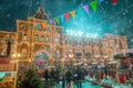 Moscow, Russia - December 5, 2017: Christmas tree Trade House GUM on Red Square in Moscow, Russia