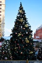 Moscow, Russia - December 16, 2018: Decorated Christmas trees in Red Square Royalty Free Stock Photo