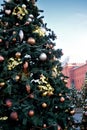 Moscow, Russia - December 16, 2018: Decorated Christmas trees in Red Square Royalty Free Stock Photo