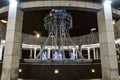 LED installations in the form of playing musicians in the fountain of the Moscow International House of Music Royalty Free Stock Photo