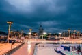 MOSCOW, RUSSIA - DECEMBER 25, 2016: The main pavilion VDNH and Fountain Friendship of the people in Moscow Royalty Free Stock Photo