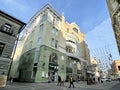 Moscow, Russia, December, 04, 2022. Moscow, Nautilus shopping center on Nicolskaya street in winter in clear day