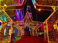 MOSCOW, RUSSIA-DECEMBER 2017:New Year 2018 and Christmas New Year`s decoration of a street in form of a tunnel of stars in Moscow