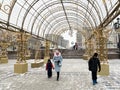 Moscow, Russia, December, 30. 2020.People walking around Manezhnaya Square on New Year`s holidays. Russia, the city of Moscow Royalty Free Stock Photo