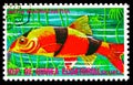 Postage stamp printed in Equatorial Guinea shows Clown Loach Botia macracantha, Fishes I exotic serie, circa 1975