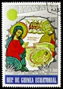 Postage stamp printed in Equatorial Guinea shows Ethiopia, Christmas serie, 1.50 Equatorial Guinean ekuele, circa 1974