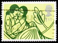 Decor from `All the Love Poems of Shakespeare` Eric Gill, Greetings Stamps 1995 - Art serie, circa 1995 Royalty Free Stock Photo