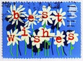 Postage stamp printed in United Kingdom shows Flowers best wishes, Greetings Stamps 2002 - Occasions serie, circa 2002