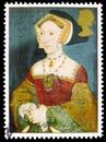 Postage stamp printed in United Kingdom shows Jane Seymour, 450th Death Anniversary of King Henry VIII serie, circa 1997 Royalty Free Stock Photo