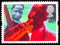 `Jazz` Andrew Mockett, Greetings Stamps 1995 - Art serie, circa 1995 Royalty Free Stock Photo