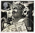 Postage stamp printed in United Kingdom shows Robert the Bruce Battle of Bannockburn, 1314, Millennium Series 10 - The Soldiers Royalty Free Stock Photo