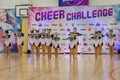 Moscow, Russia - December 22, 2019: Support group little girls begins their cheerleader show at sport competitions