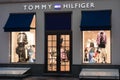 Tommy hilfiger entrance and storefront at night