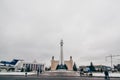 MOSCOW, RUSSIA - DECEMBER 25, 2016: VDNH, Monument to Soviet rocket Vostok in Moscow, VVC Royalty Free Stock Photo