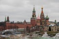 Moscow, Russia - december 10 2018: view from the snow-covered Park Royalty Free Stock Photo