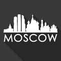 Moscow Russia Europe Asia Icon Vector Art Flat Shadow Design Skyline City Silhouette Black Background Royalty Free Stock Photo