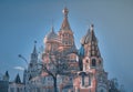 Basils cathedral on Red Square. View of the Kremlin and Red Square Royalty Free Stock Photo