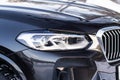 MOSCOW, RUSSIA - FEBRUARY 05, 2022 BMW X3 model headlight lamp