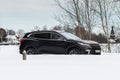 MOSCOW, RUSSIA - FEBRUARY 23, 2021 CHERYEXEED TXL SUV car front side close up view. Royalty Free Stock Photo