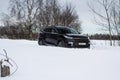 MOSCOW, RUSSIA - FEBRUARY 23, 2021 CHERYEXEED TXL SUV car front side close up view. Royalty Free Stock Photo