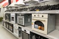 Moscow, Russia - February 02. 2016. cookers in Eldorado, large chain stores selling electronics Royalty Free Stock Photo