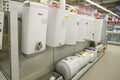 Moscow, Russia - February 02. 2016. Electric water heater in Eldorado is large chain stores selling