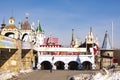 Moscow, Russia - February 24, 2022 : The iconic complex Kremlin in Izmailovo aka Izmailovskiy Kremlin, a cultural center