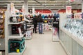 Moscow, Russia - February 02. 2016. Interior of Eldorado is large chain stores selling electronics Royalty Free Stock Photo