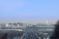 MOSCOW, RUSSIA - February 27, 2006: Moscow cityscape view to Cathedral of Christ the Savior from Komsomolsky prospect at winter