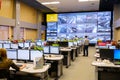 Operators work in road traffic control center Royalty Free Stock Photo