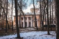 Moscow / Russia - February 24, 2020: palace in the Arkhangelskoye Estate