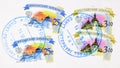 Postage stamp printed in Russia with Saint Petersbourg stamp shows Ryazan and Rostov Kremlins, serie, circa 2009 Royalty Free Stock Photo