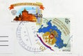 Postage stamp printed in Russia with stamp of Sankt Petersburg shows Tyulenev I.V. 1892-1978, Heroes of World War I serie, circa