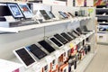Moscow, Russia - February 02. 2016. Tablet PC in Eldorado is large chain stores selling electronics Royalty Free Stock Photo