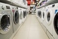 Moscow, Russia - February 02. 2016. Washing machine in the Eldorado, large chain stores selling electronics Royalty Free Stock Photo