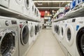 Moscow, Russia - February 02. 2016. Washing machine in the Eldorado, large chain stores selling electronics Royalty Free Stock Photo