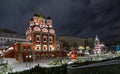 Moscow, Russia - February 04, 2020: Znamenskiy Monastery Cathedral is the olny surviving building of the larger complex