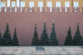 MOSCOW/RUSSIA-04.03.2019: Fragment of Kremlin wall in Moscow in Russia Royalty Free Stock Photo