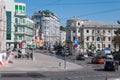 Moscow, Russia - 09.21.2015. General view of Lubyansky alley and metro Kitay Gorod