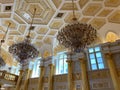 Moscow. Russia. Golden classic interior in an old big castle. royal museum interior